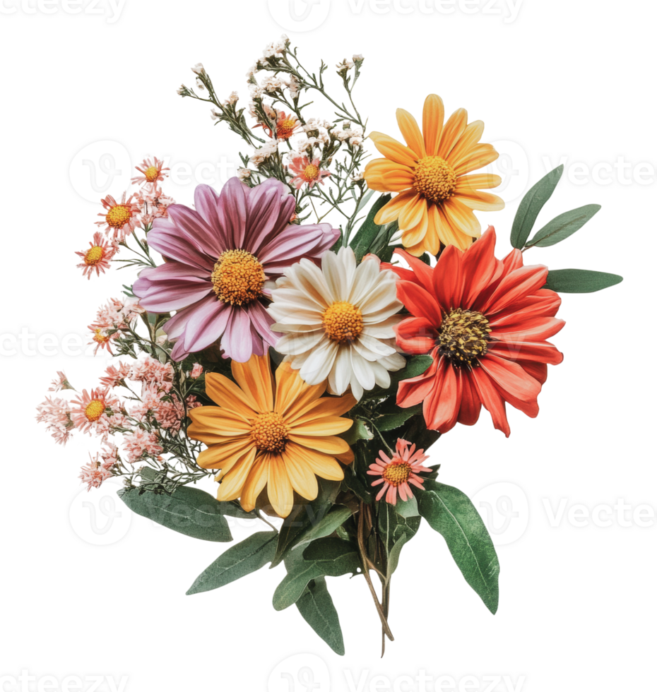 Colorful flower bouquet arrangement for decoration png