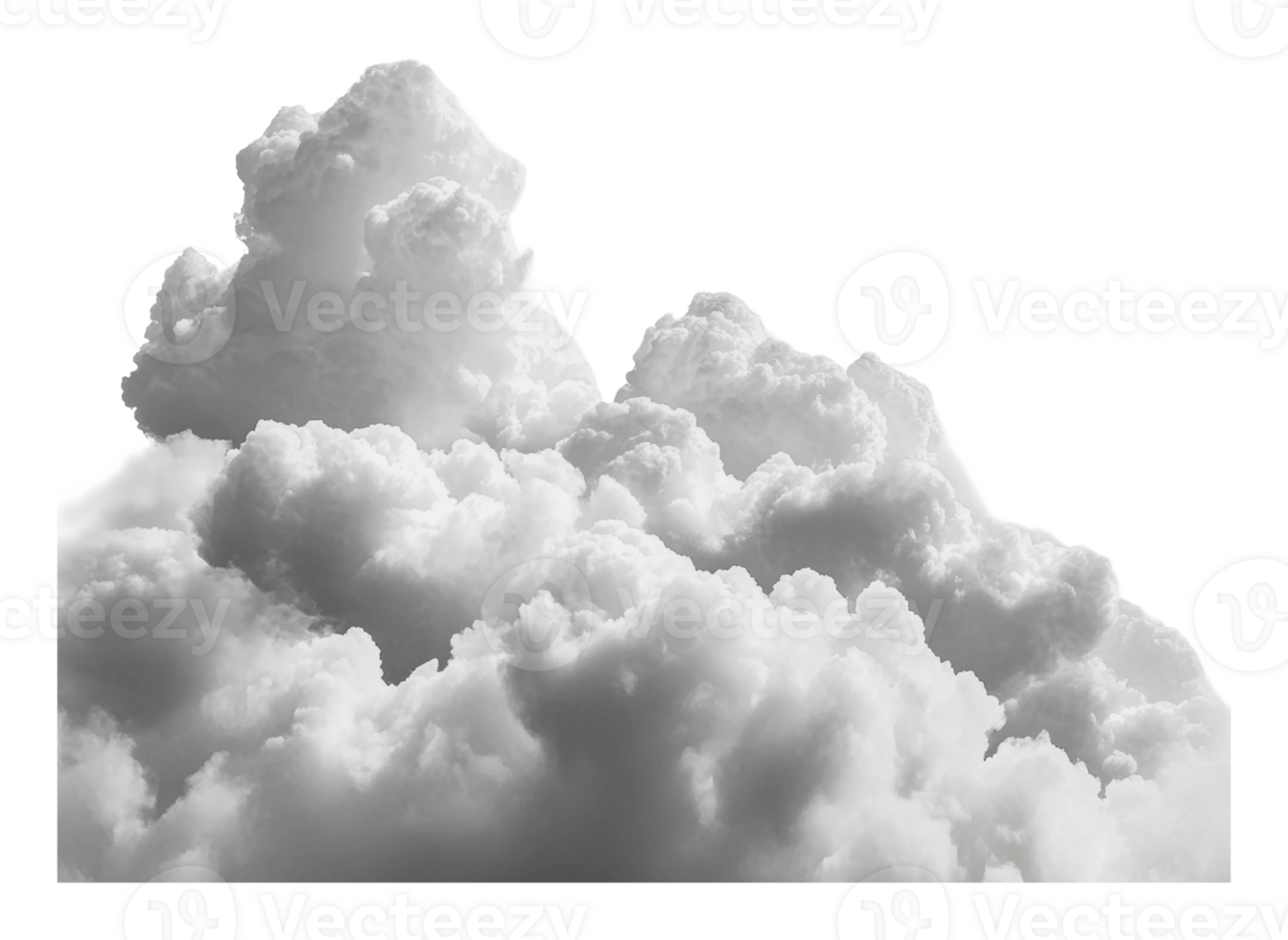 Beautiful fluffy clouds in a bright sky png