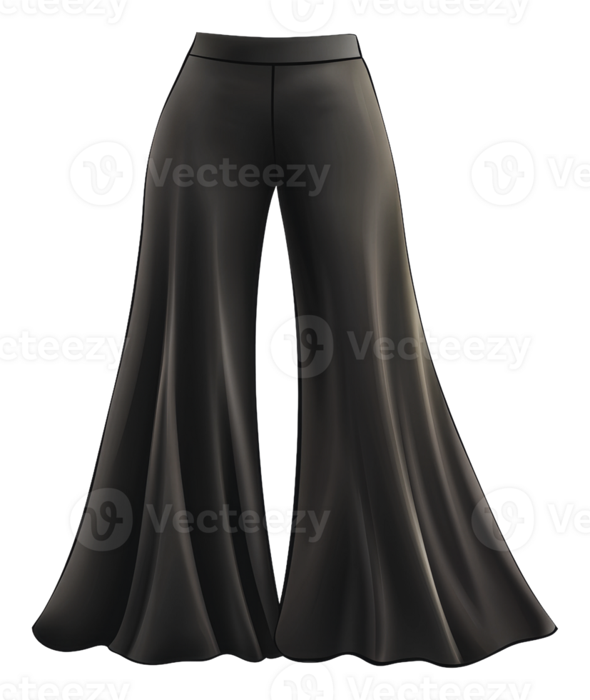 Elegant black flared pants perfect for occasions png