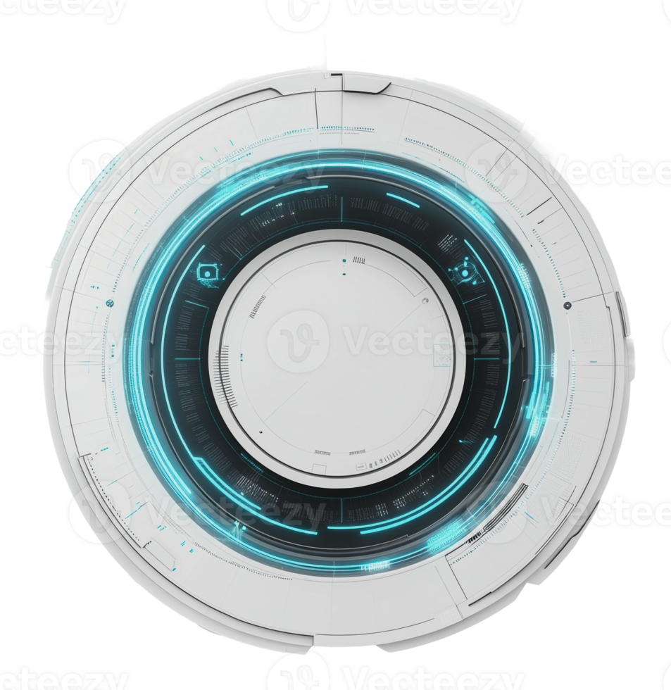 Futuristic circular design with glowing lines png