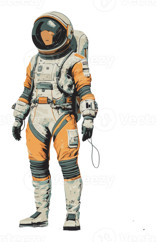 Astronaut in a futuristic space suit design png