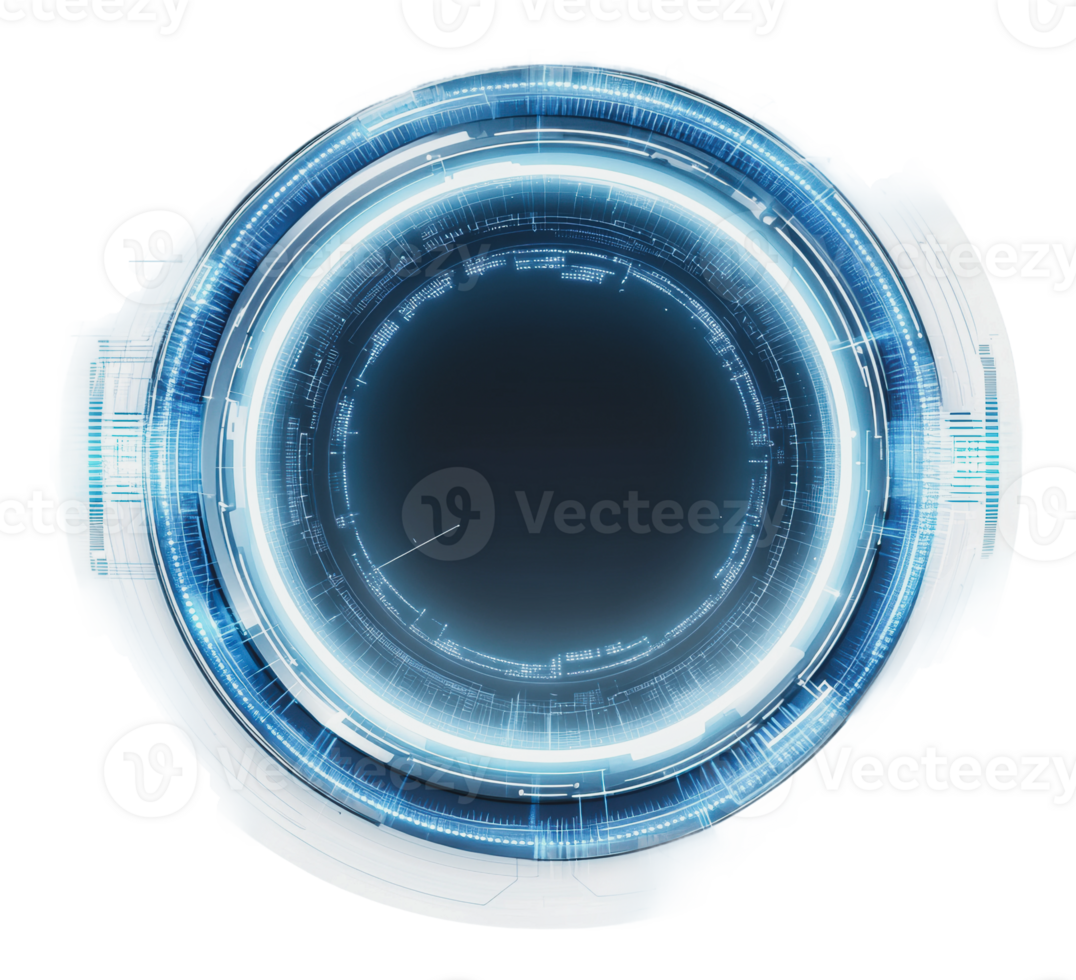 futurista circular Projeto com brilhando elementos png