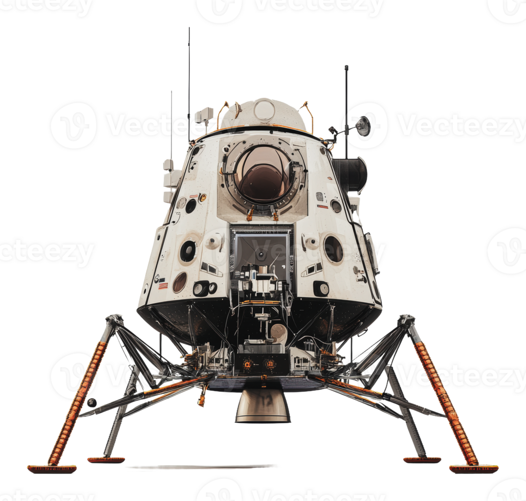 Lunar lander stands ready for moon exploration png