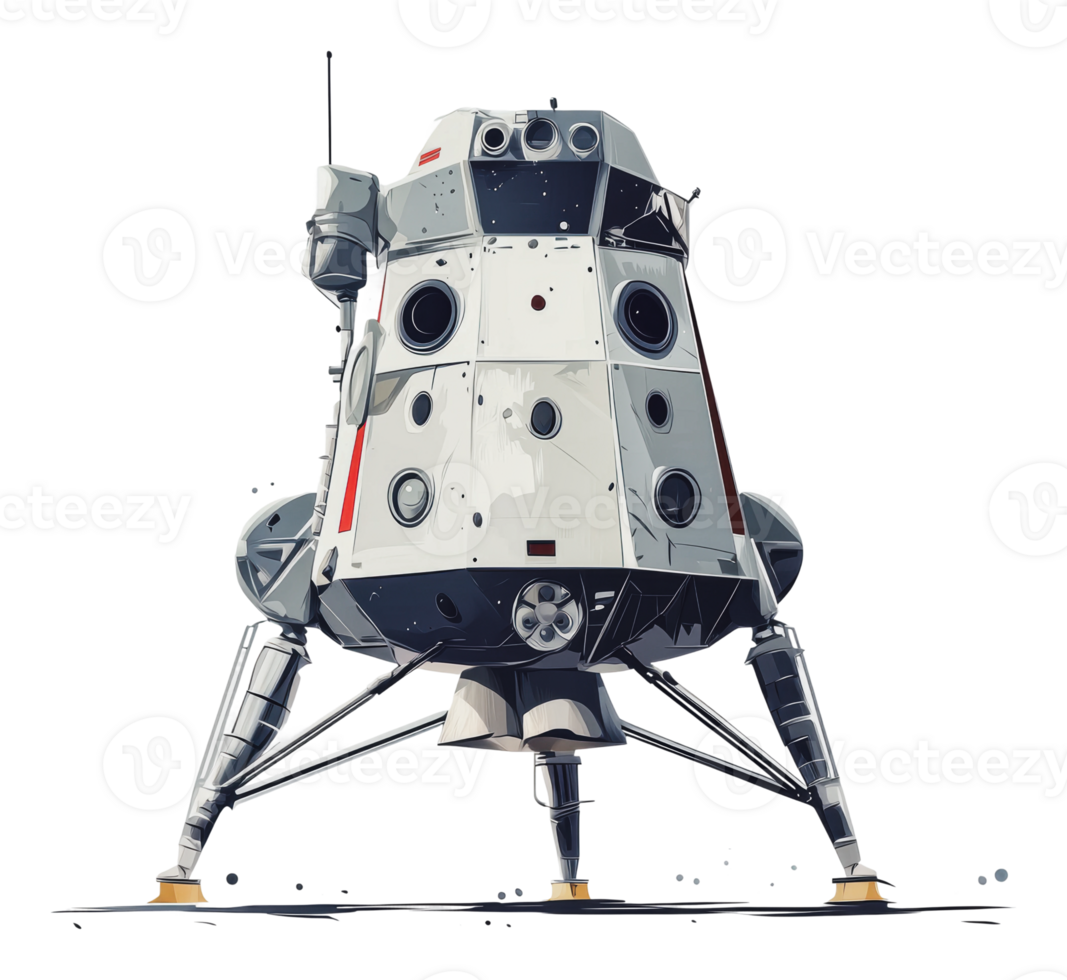 Spacecraft ready for lunar exploration mission png