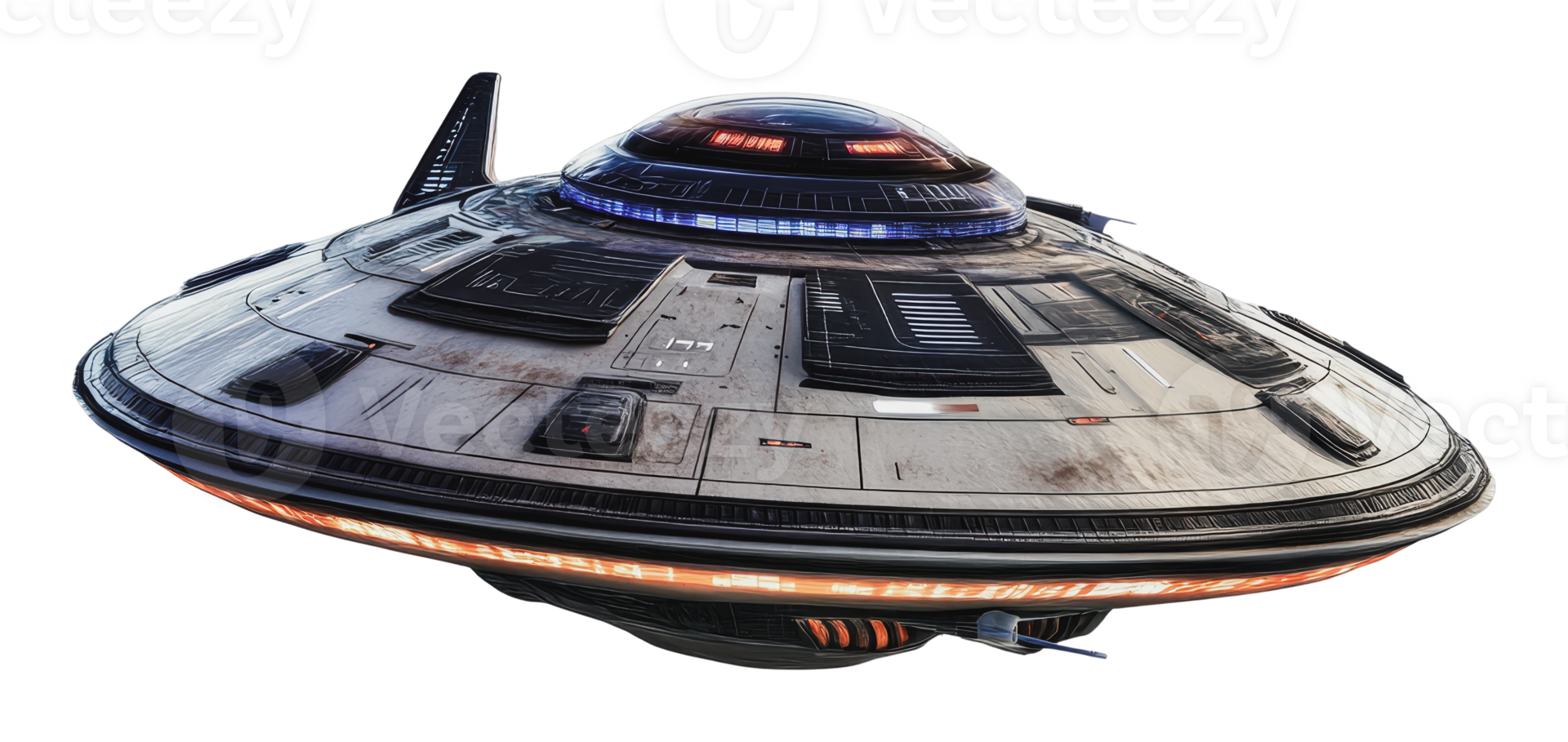 Futuristic spaceship design in sci-fi png
