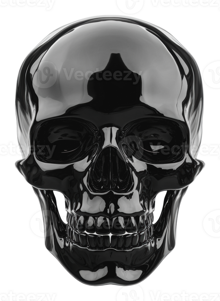 Black skull decoration on a white background png