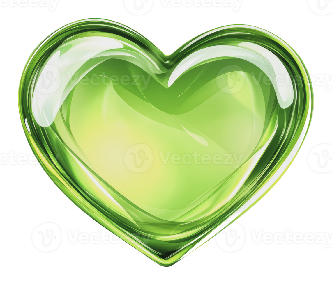 Green heart symbol representing love and nature png