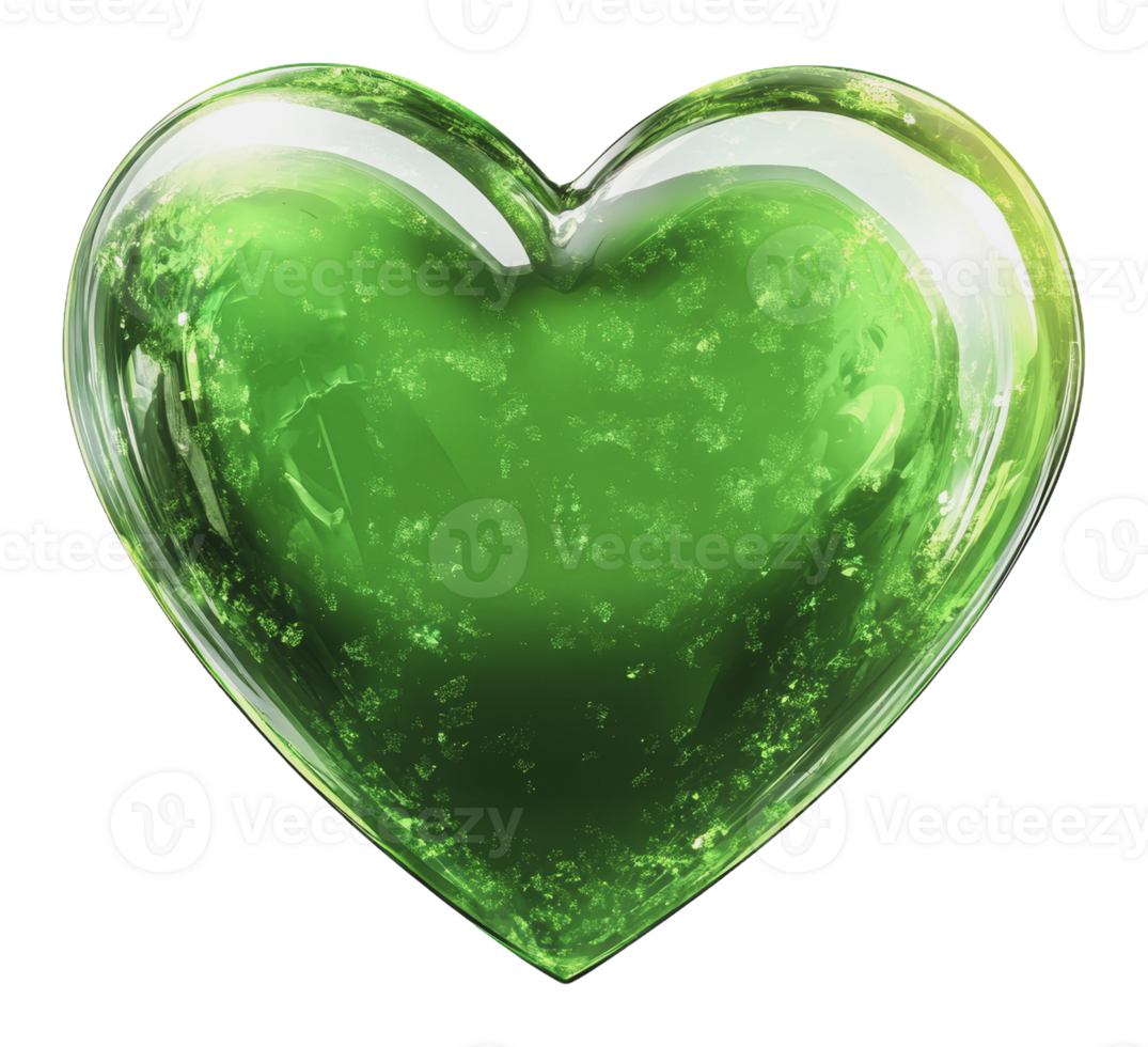 Heart-shaped green object in space png