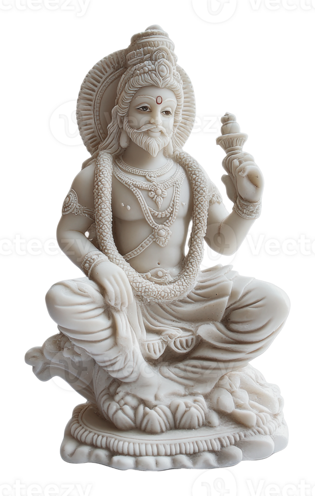 Beautiful white marble statue of Lord Vishnu png