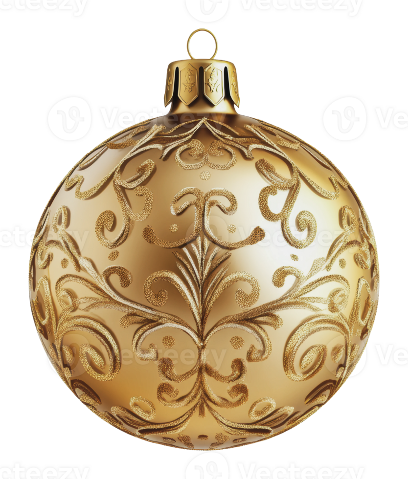 elegante dorado Navidad ornamento png