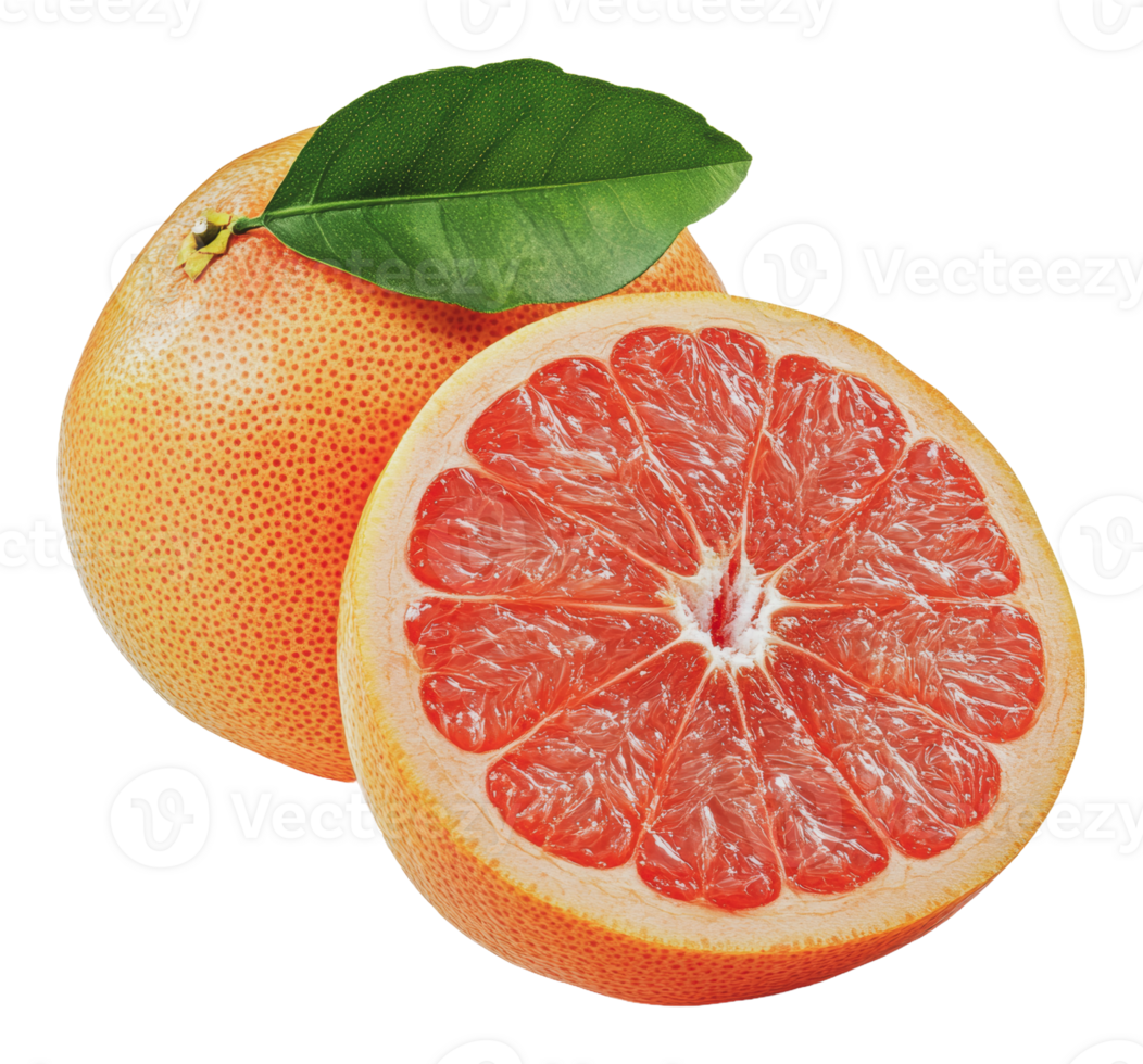 Half a fresh grapefruit revealing juicy insides png