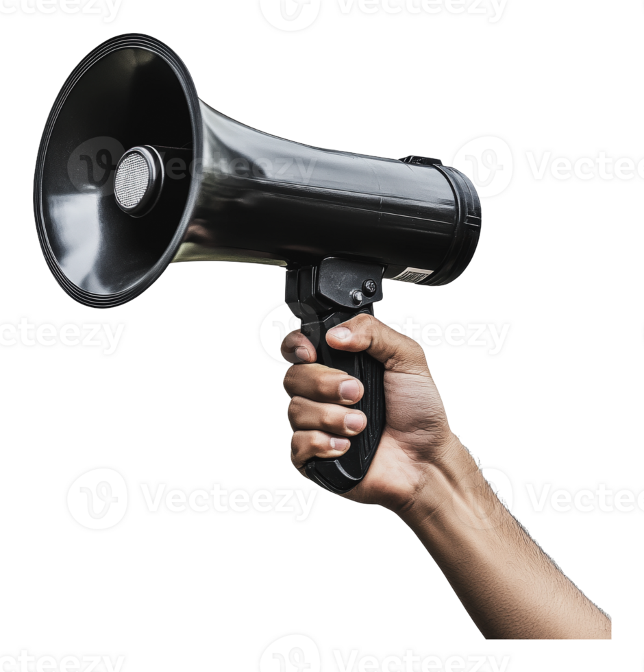 Handheld megaphone for public address use png