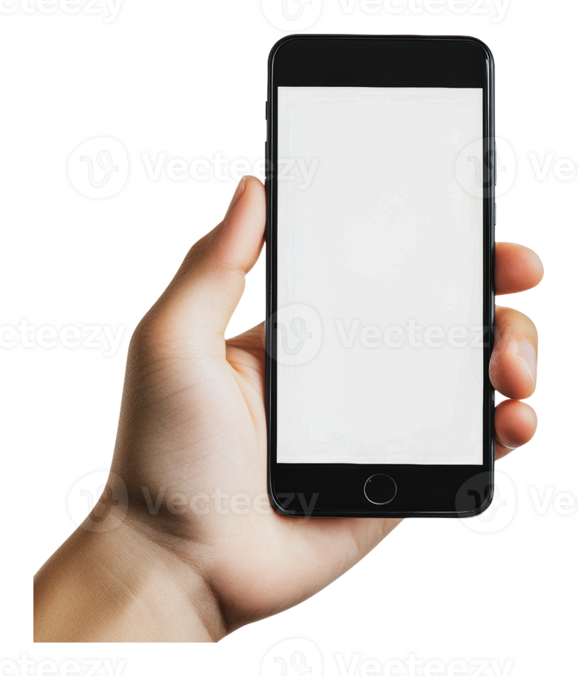 Displaying a smartphone in a hand png