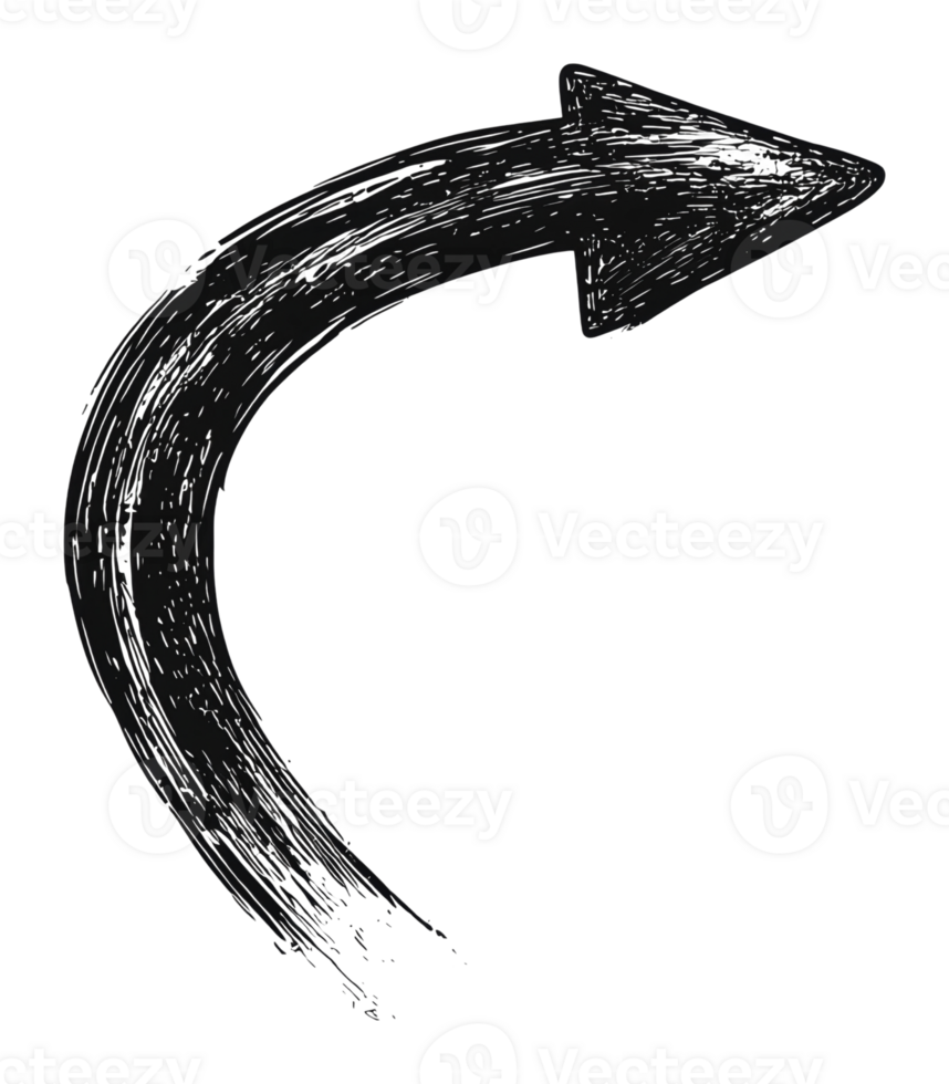 Curved black arrow showing movement png