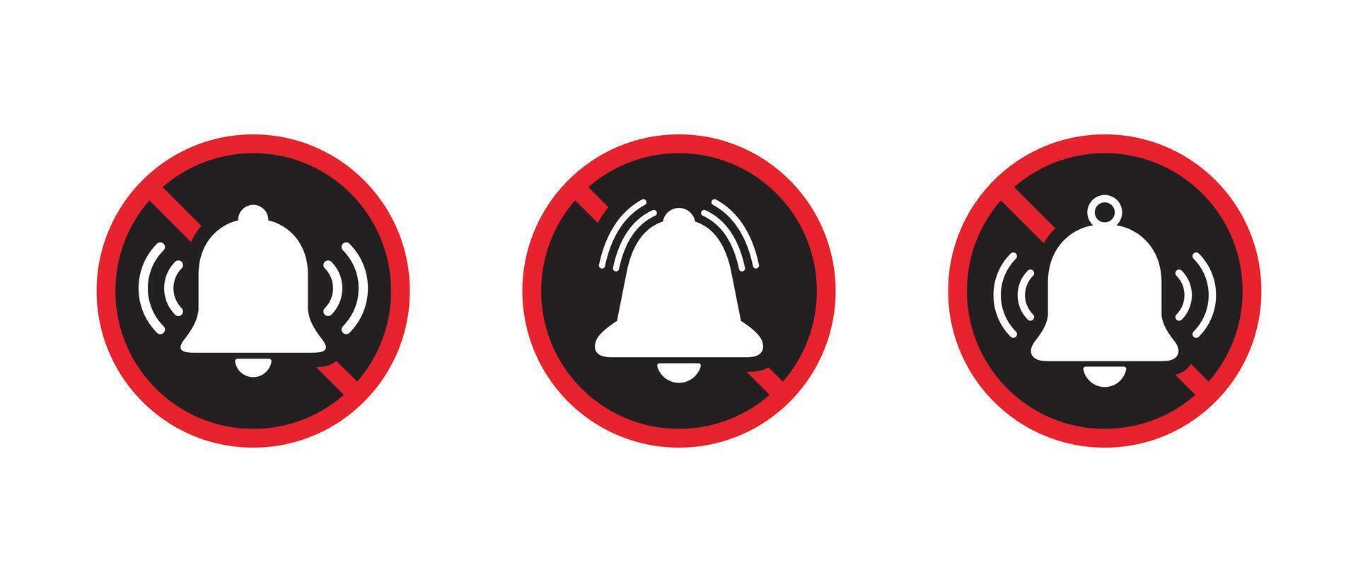 Bell with prohibition sign icon. Silent mode, silence symbol vector