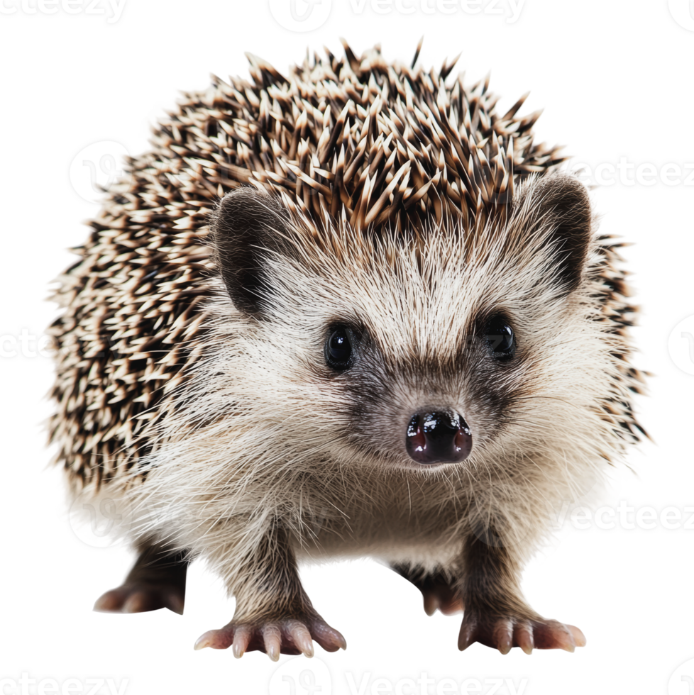 Small hedgehog standing on a white surface indoors png