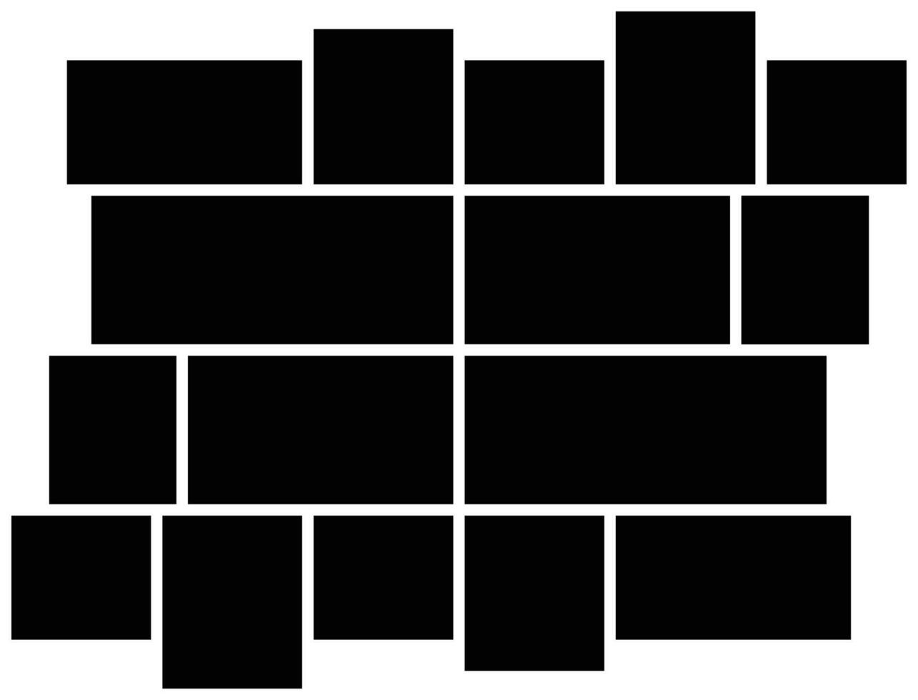 Photo collage mosaic square seamless, repeatable cubism pattern, texture. wall mood board for picture display presentation. vector