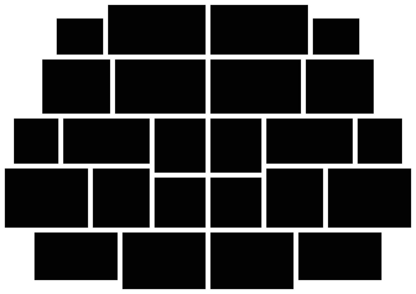 Random mosaic empty photo collage square tiles seamless, repeatable cubism pattern, texture. wall mood board for picture display presentation. vector