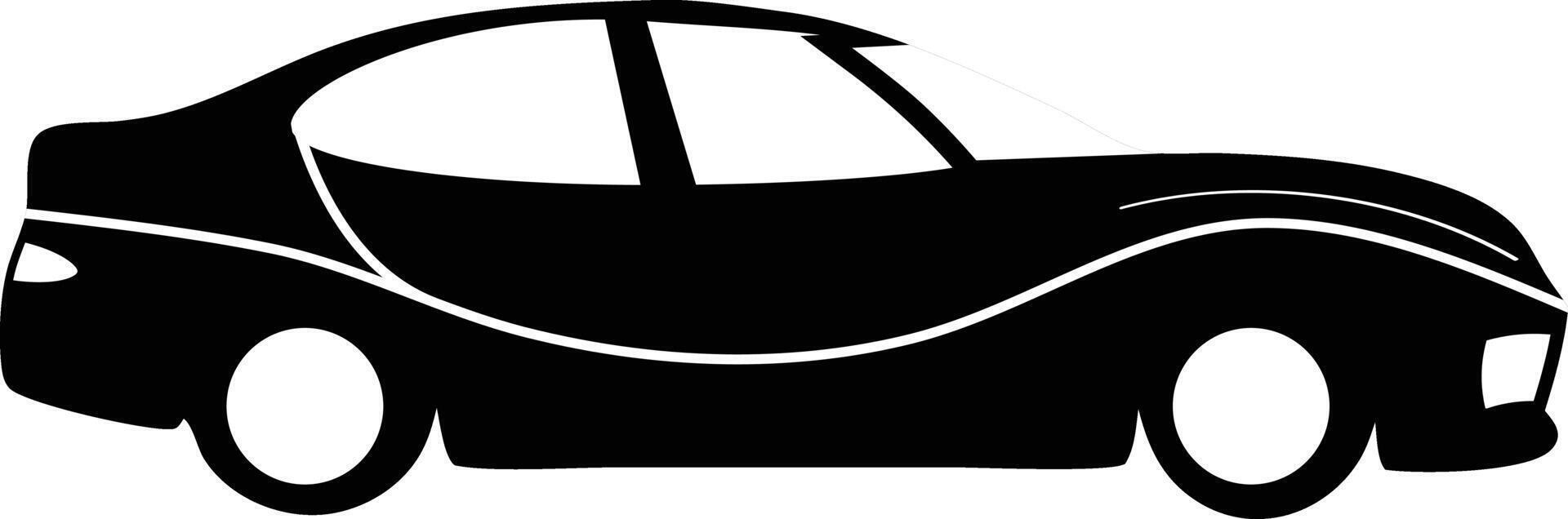 Car silhouette isolated on white background. Black color stylish car. vector