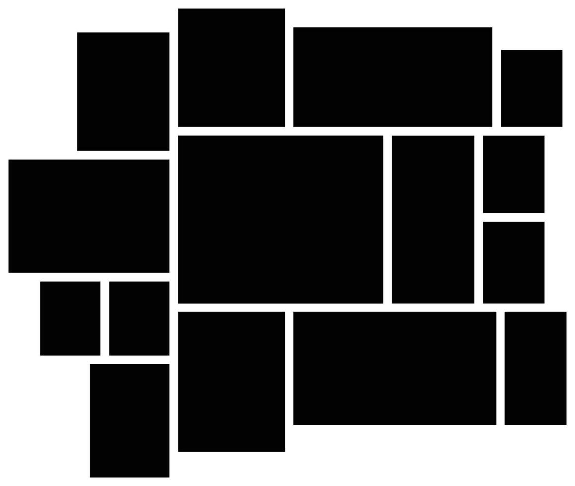Photo collage with mosaic tiles template, repeatable cubism pattern, texture. wall mood board for picture display presentation. vector