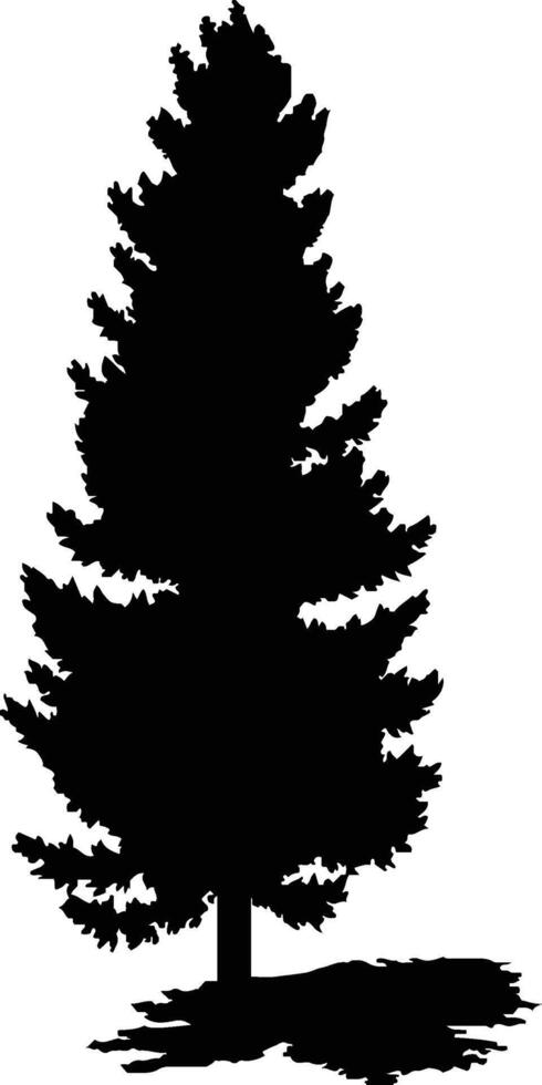 Fir-tree illustration isolated on white background. Pine tree silhouette . vector