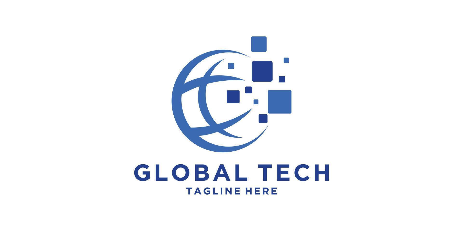 logo design global tech, digital, modern, logo design , symbol, icon, idea, creative. vector