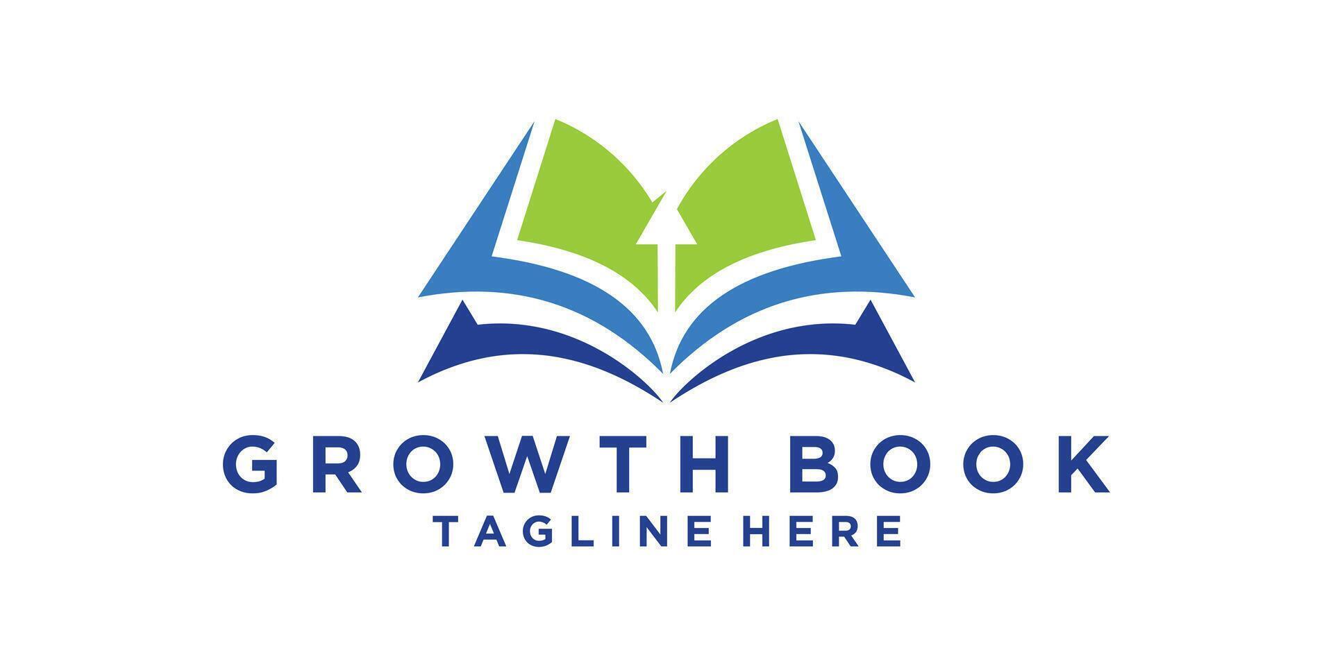 education logo design, combination of books and arrows, growth, financial, up,, logo design , symbol, icon, idea, creative. vector