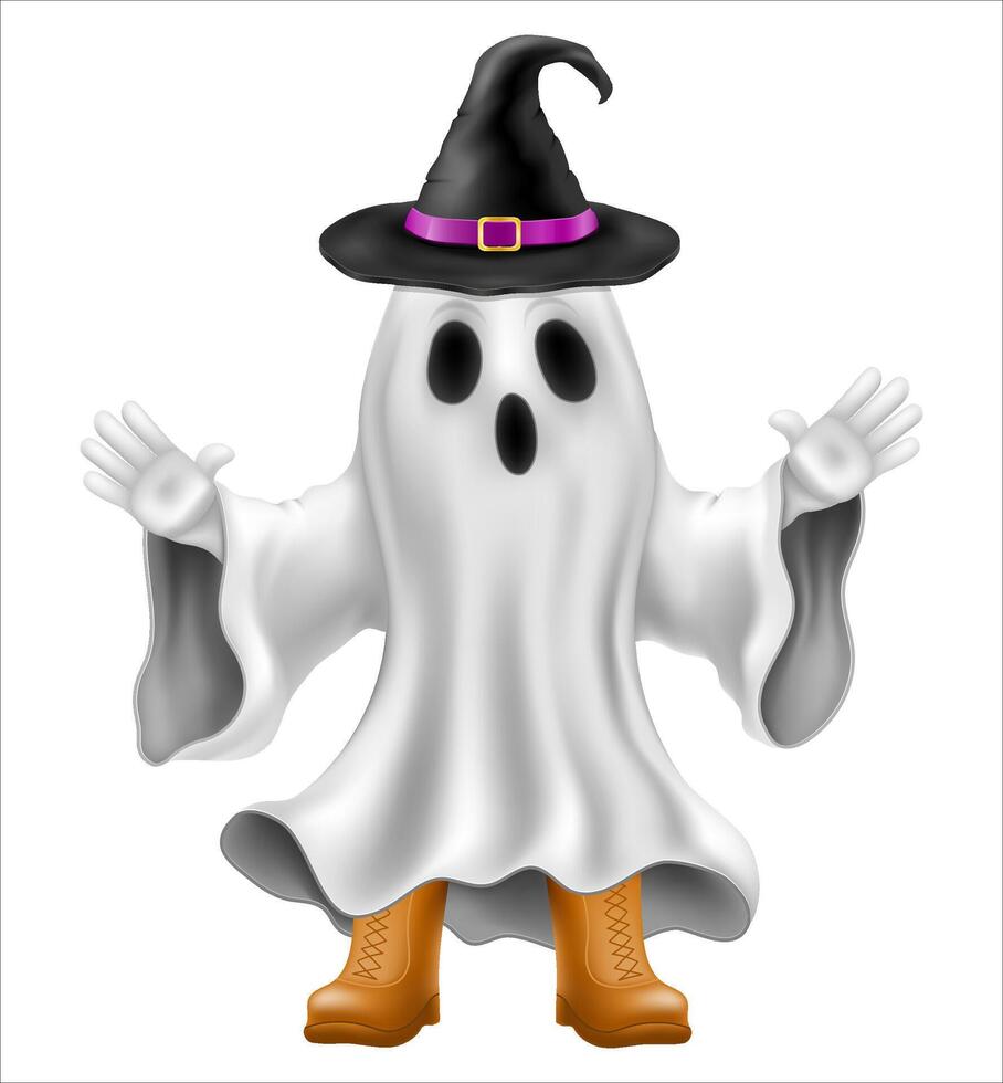 scary ghost halloween party with scary face illustration isolated on background vector