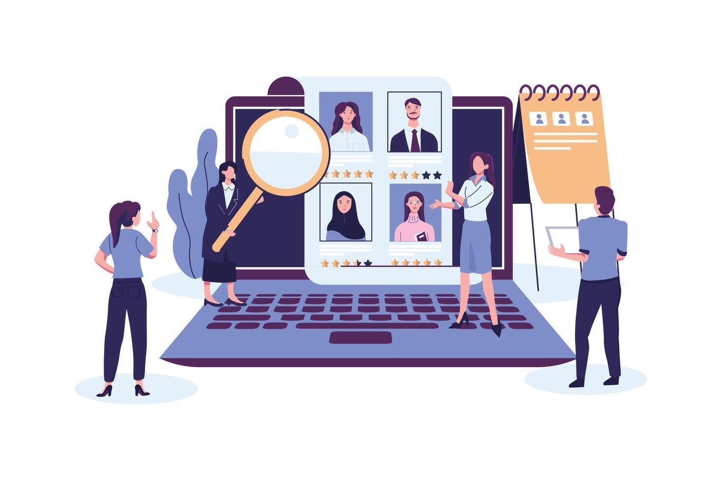 Choosing Best Candidate for Job, Searching New Employee. flat style illustration design vector