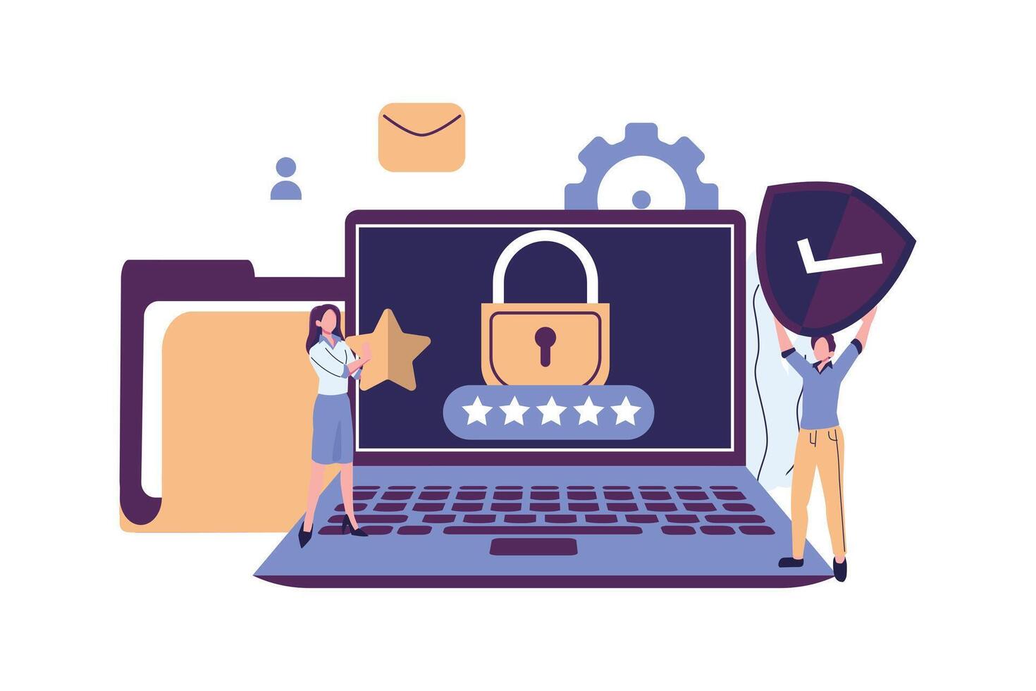 GDPR and privacy politics. General privacy regulation for protection of personal data. flat style illustration design vector