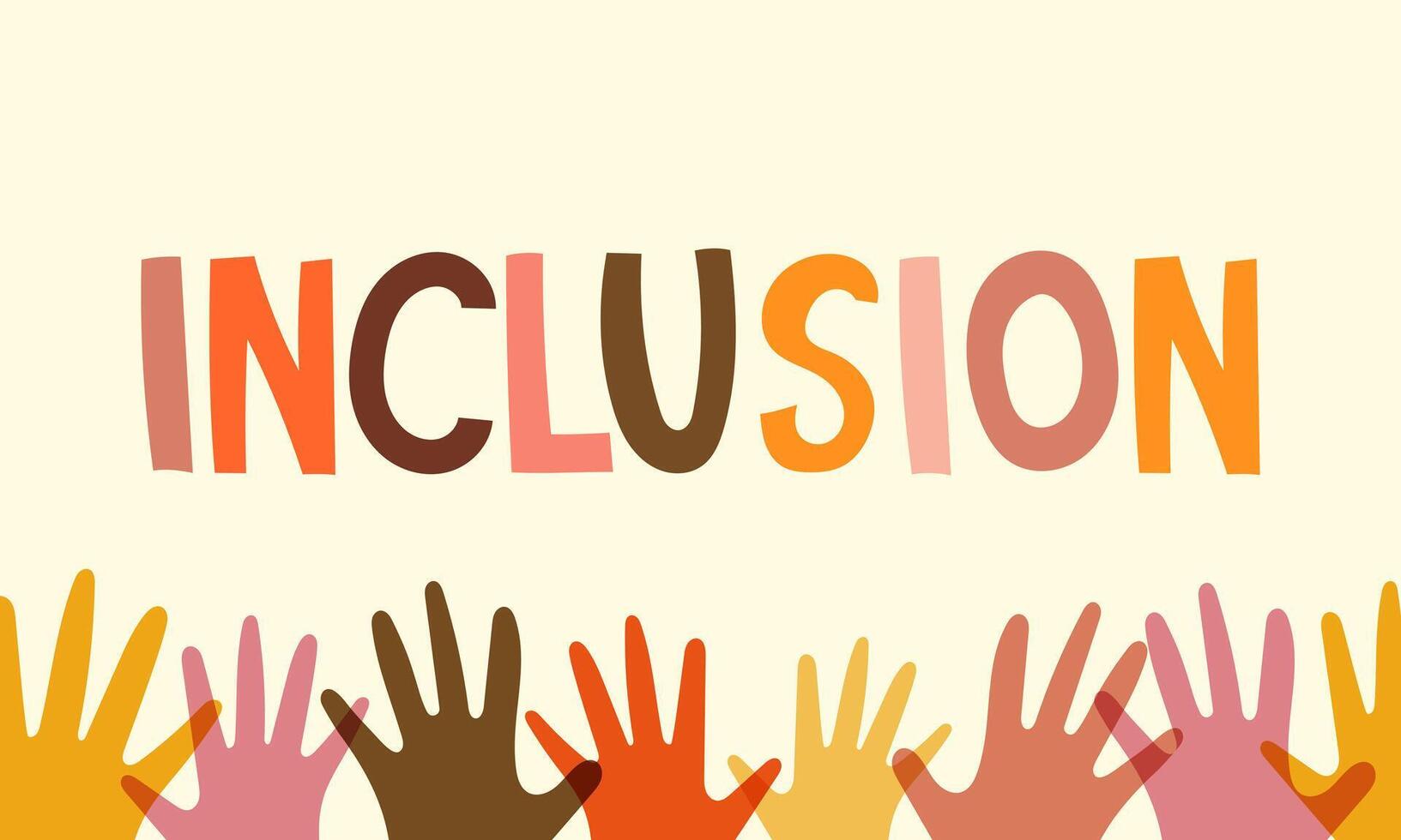 concept of inclusivity. Banner, poster, with hands vector