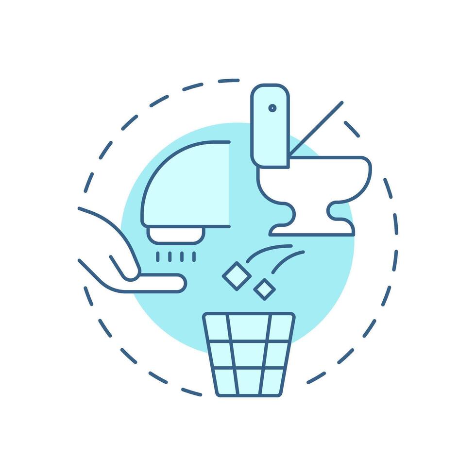 Lavatory services soft blue concept icon. Hygiene, cleaning. Airline management. Round shape line illustration. Abstract idea. Graphic design. Easy to use in infographic, presentation vector