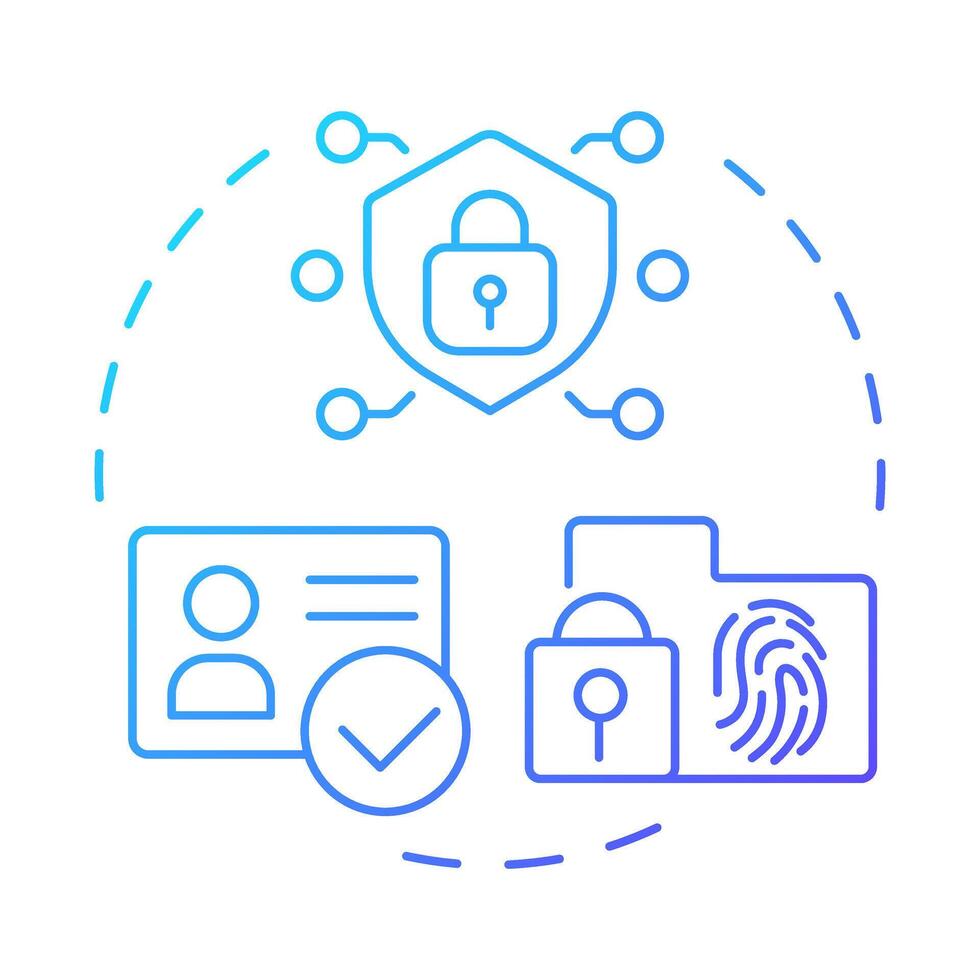 MIM blue gradient concept icon. Mobile identity management. Access control, privacy. Round shape line illustration. Abstract idea. Graphic design. Easy to use in infographic, presentation vector