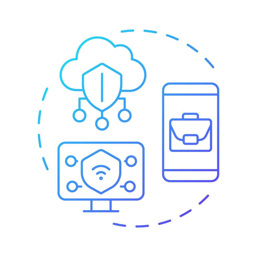 COBO blue gradient concept icon. Corporate devices, business only. Security, protection. Round shape line illustration. Abstract idea. Graphic design. Easy to use in infographic, presentation vector