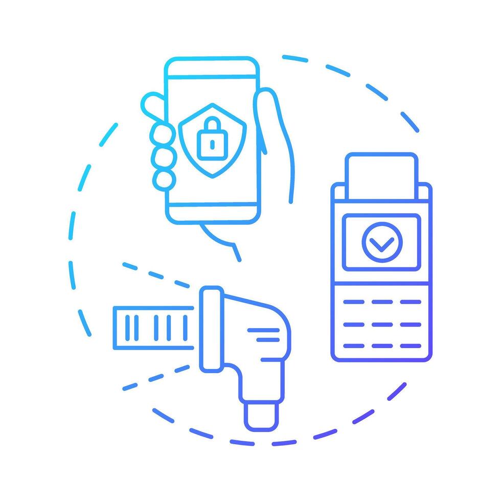 COSU blue gradient concept icon. Corporate devices, single use. Commerce sales. Technology, system. Round shape line illustration. Abstract idea. Graphic design. Easy to use in infographic vector