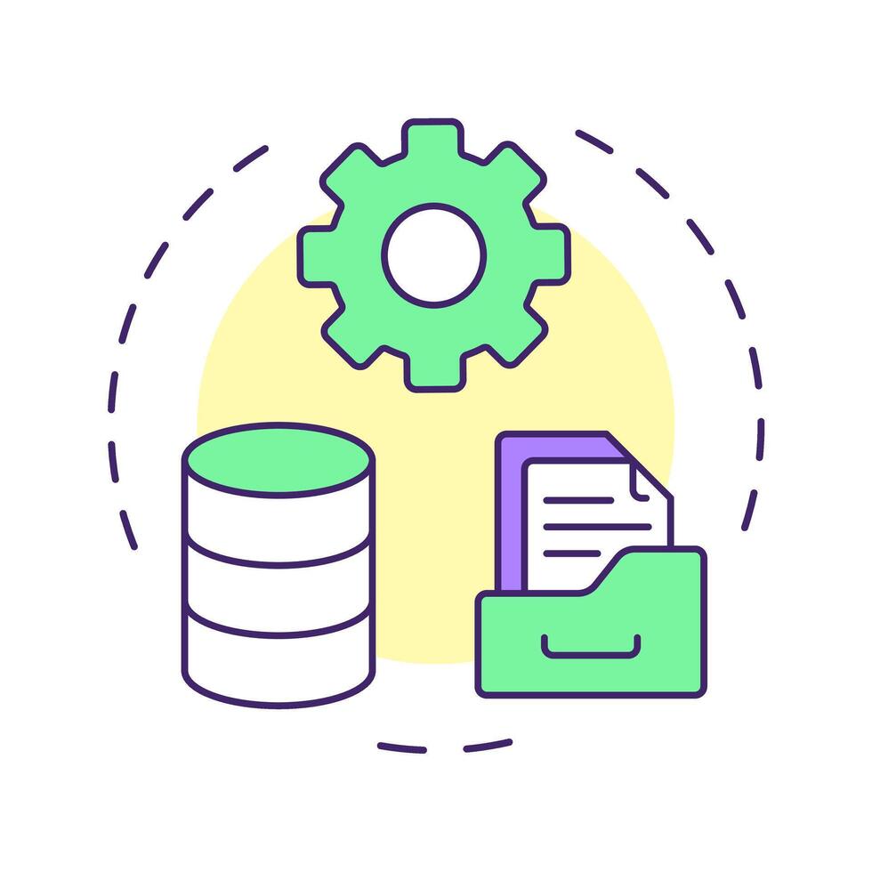 Managed stage multi color concept icon. Data governance maturity model. Structured data oversight. Round shape line illustration. Abstract idea. Graphic design. Easy to use in article vector
