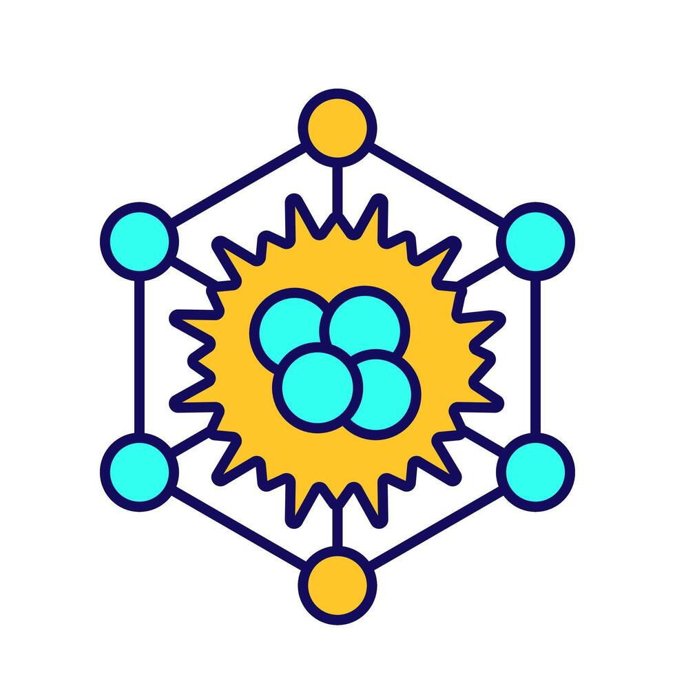Cytokine RGB color icon. Small protein. Immune system. Cell signaling. Genetics, biochemistry and immunology. Isolated illustration. Simple filled line drawing. Editable stroke vector
