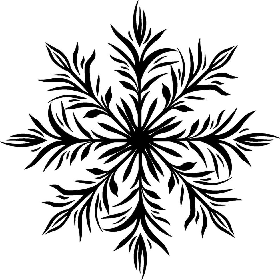 black snowflake drawing without background vector
