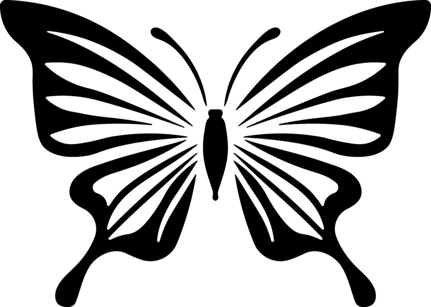 black silhouette of a butterfly without background vector