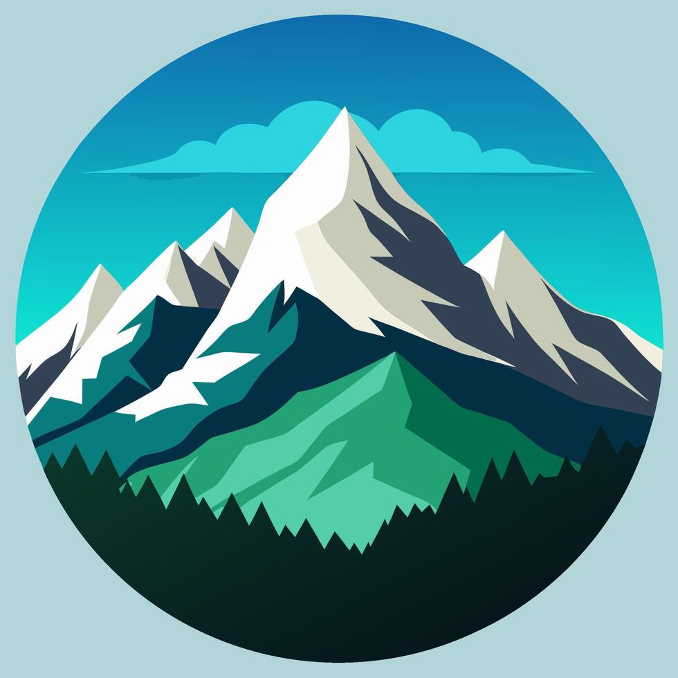 Mountain landscape with trees and mountains vector