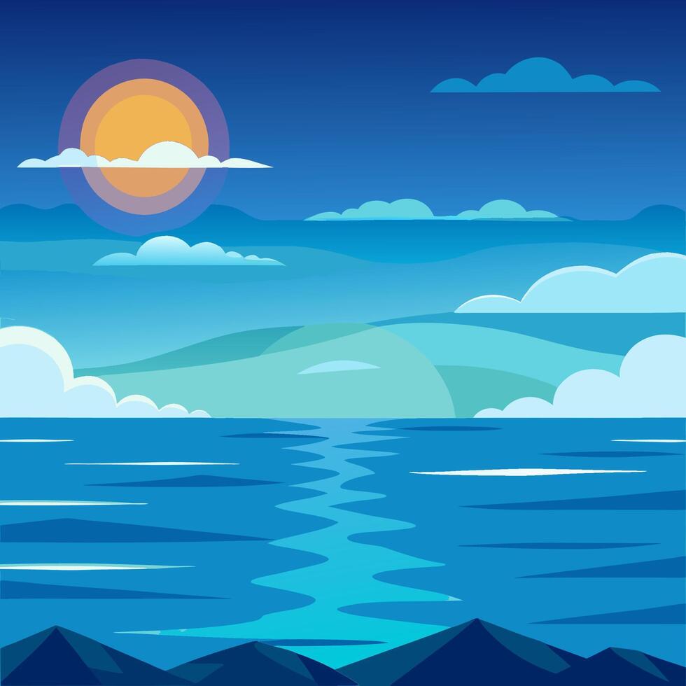Sea and sky background illustration vector