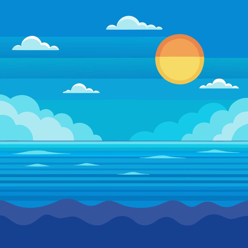 Sea and sky background illustration vector