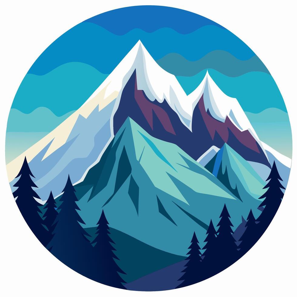 Mountain landscape with trees and mountains vector