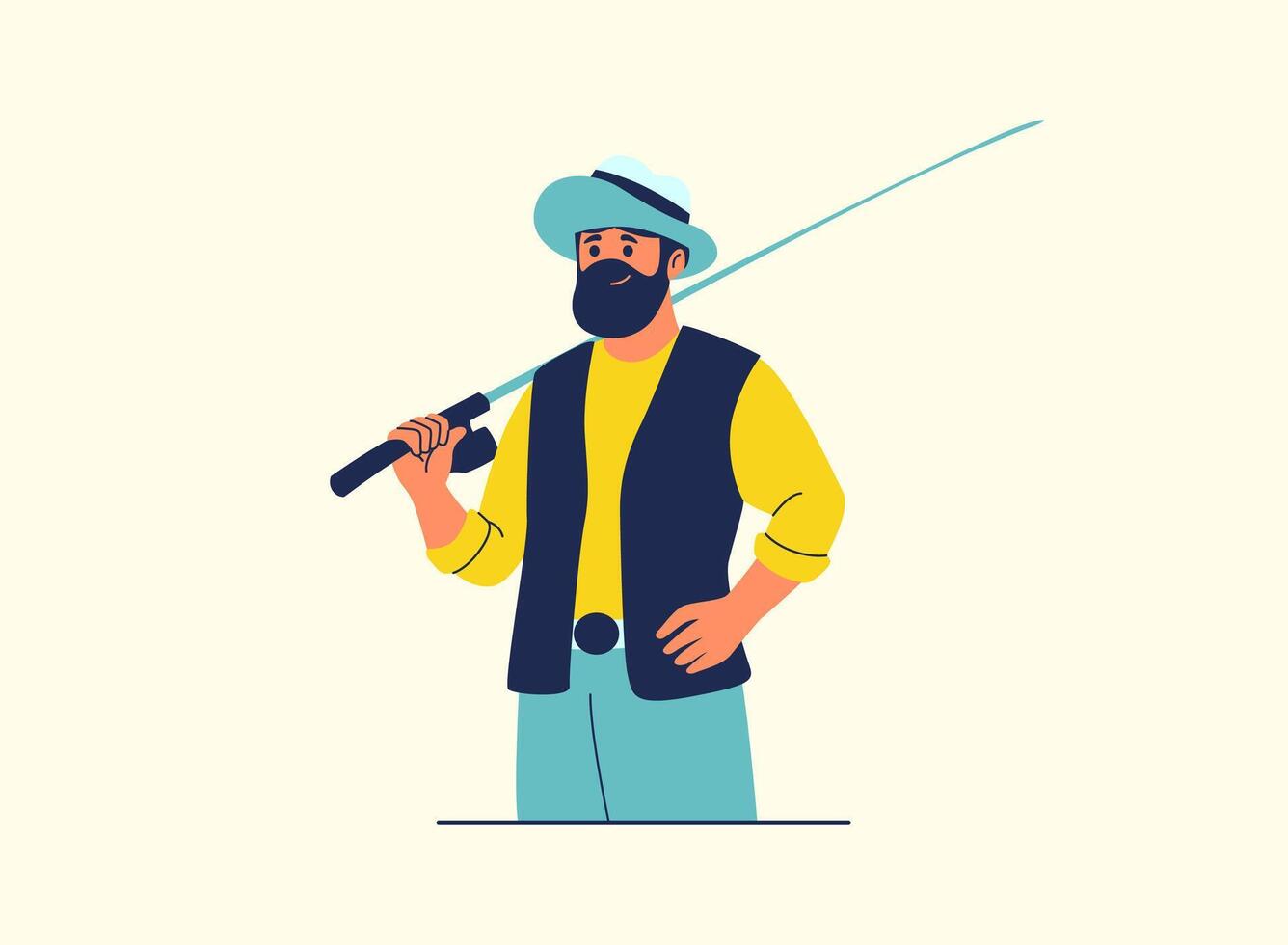 Go to fishing and enjoy it vector