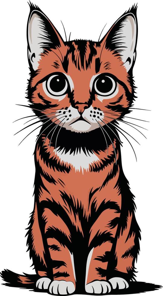 cat sitting on ground very beautiful looking illustration vector