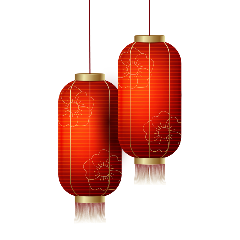 Chinese New Year red lanterns png