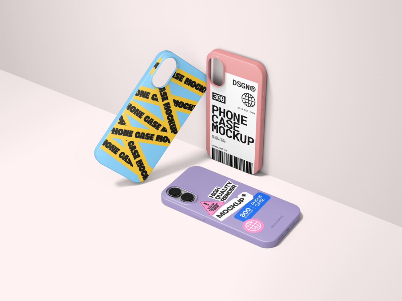 Cover Iphone Case Mockup 3D Render psd