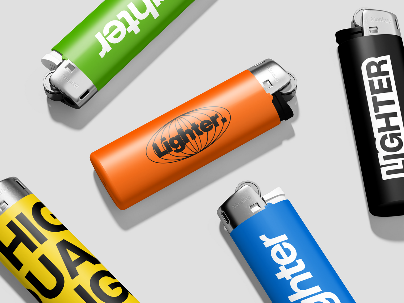 Gas Lighter Mockup 3D Render psd
