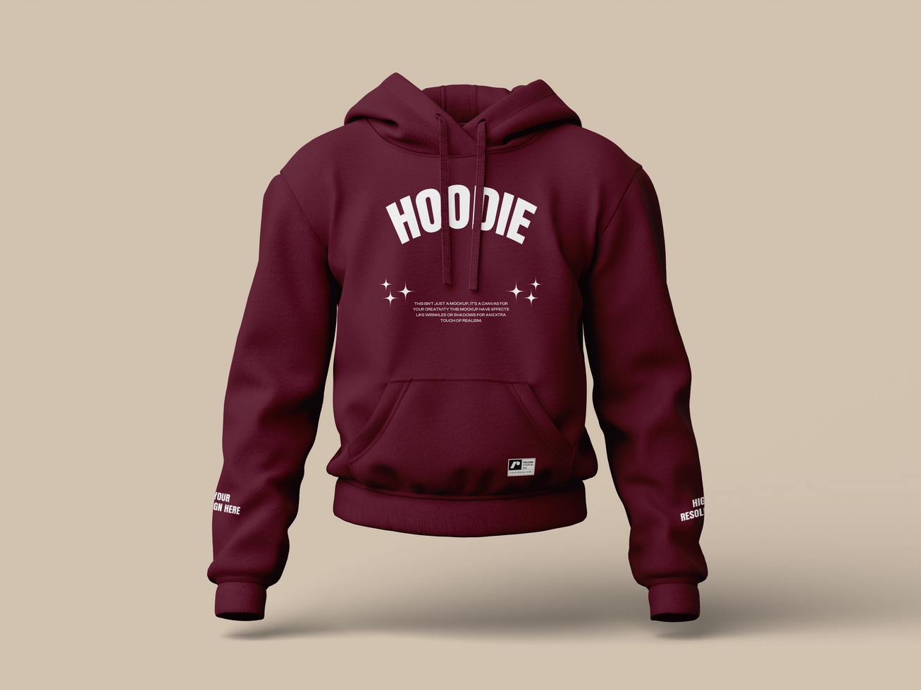 Front View Hoodie Mockup 3D Render Jacket psd