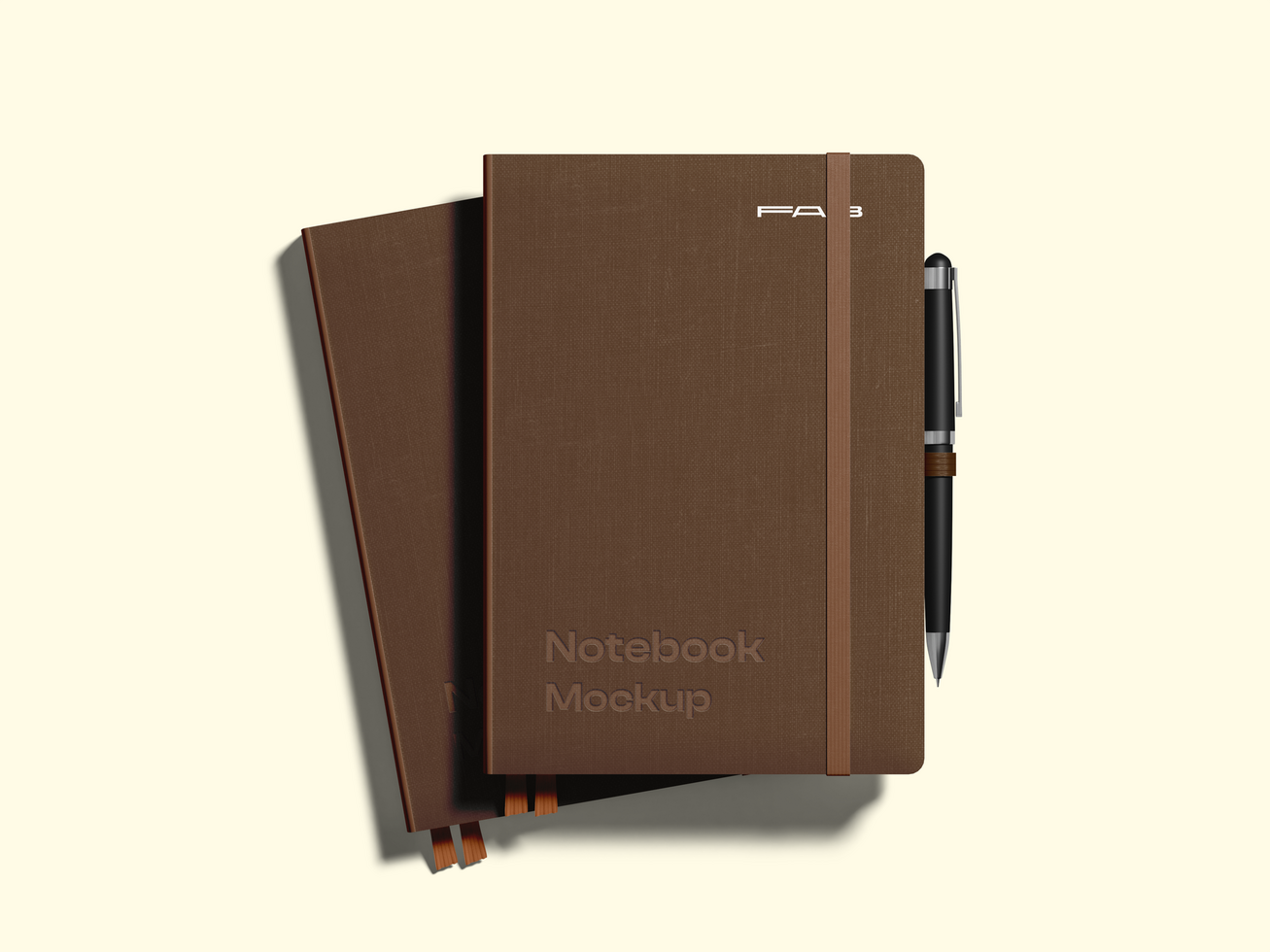Notebook 3D Stationery Mockup psd